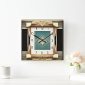 Art Deco Quadratische Wanduhr (Zuhause)