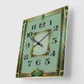 Art Deco Quadratische Wanduhr (Winkel)