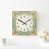 Art Deco Quadratische Wanduhr (Zuhause)