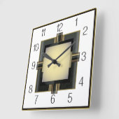 Art Deco Quadratische Wanduhr (Winkel)