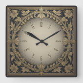 Art Deco Quadratische Wanduhr (Vorderseite)