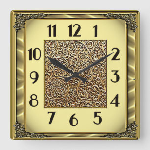 Art Deco Quadratische Wanduhr