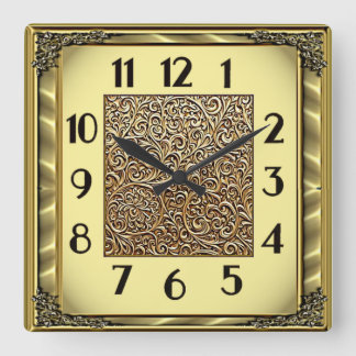 Art Deco Quadratische Wanduhr