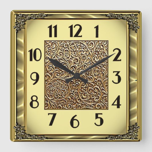 Art Deco Quadratische Wanduhr (Vorderseite)