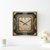 Art Deco Quadratische Wanduhr (Zuhause)