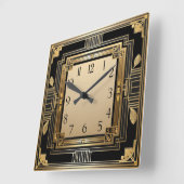 Art Deco Quadratische Wanduhr (Winkel)