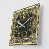 Art Deco Quadratische Wanduhr (Winkel)