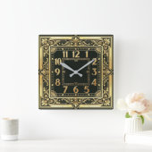 Art Deco Quadratische Wanduhr (Zuhause)