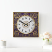 Art Deco Quadratische Wanduhr (Zuhause)