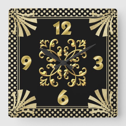 Art Deco Quadratische Wanduhr (Vorderseite)