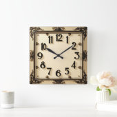 Art Deco Quadratische Wanduhr (Zuhause)