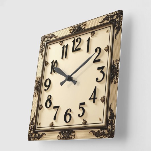 Art Deco Quadratische Wanduhr (Winkel)