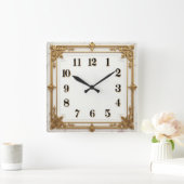 Art Deco Quadratische Wanduhr (Zuhause)