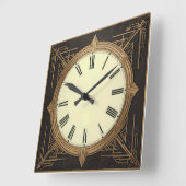 Art Deco Quadratische Wanduhr (Winkel)