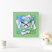 Art Deco Quadratische Wanduhr (Zuhause)