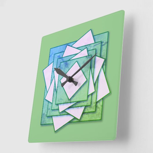 Art Deco Quadratische Wanduhr (Winkel)
