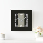 Art Deco Quadratische Wanduhr (Zuhause)