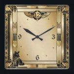 Art Deco Quadratische Wanduhr<br><div class="desc">Großartiges Uhrendesign. Du wirst es wie andere Liebe bekommen. Sie können dieses Design auch für andere Produkte verwenden,  die Sie mögen,  oder Ihren Text anpassen und hinzufügen. Folgen Sie mir für mehr. Vielen Dank. Ich wünsche Ihnen einen schönen Tag.</div>