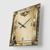 Art Deco Quadratische Wanduhr (Winkel)