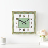 Art Deco Quadratische Wanduhr (Zuhause)