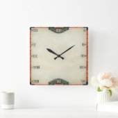 Art Deco Quadratische Wanduhr (Zuhause)