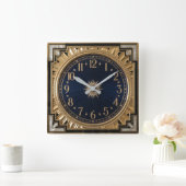 Art Deco Quadratische Wanduhr (Zuhause)