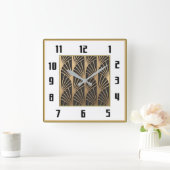 Art Deco Quadratische Wanduhr (Zuhause)