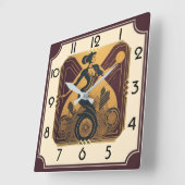 Art Deco Quadratische Wanduhr (Winkel)