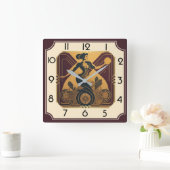 Art Deco Quadratische Wanduhr (Zuhause)