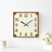 Art Deco Quadratische Wanduhr (Zuhause)