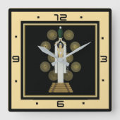 Art Deco Quadratische Wanduhr (Vorderseite)