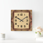 Art Deco Quadratische Wanduhr (Zuhause)