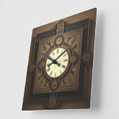 Art Deco Quadratische Wanduhr (Winkel)