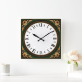 Art Deco Quadratische Wanduhr (Zuhause)