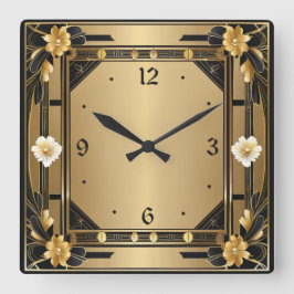 Art Deco Quadratische Wanduhr