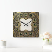 Art Deco Quadratische Wanduhr (Zuhause)