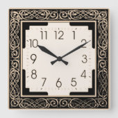 Art Deco Quadratische Wanduhr (Vorderseite)