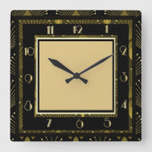 Art Deco Quadratische Wanduhr (Vorderseite)