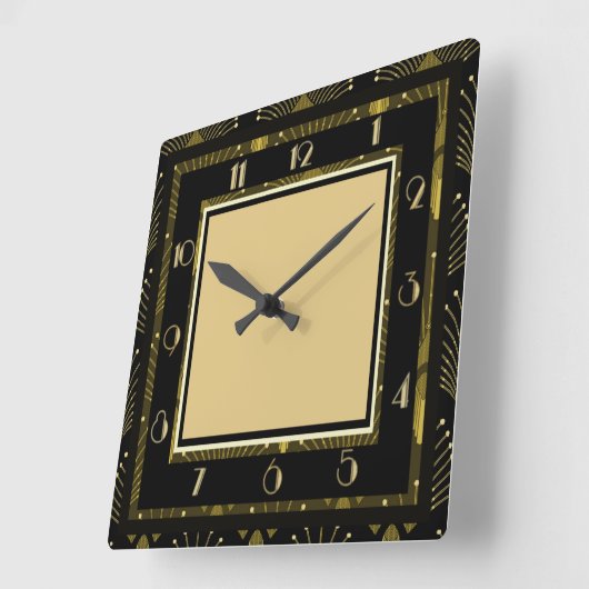 Art Deco Quadratische Wanduhr (Winkel)
