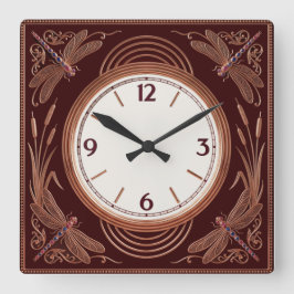 Art Deco Quadratische Wanduhr