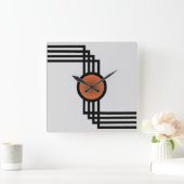 Art Deco Quadratische Wanduhr (Zuhause)
