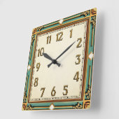 Art Deco Quadratische Wanduhr (Winkel)