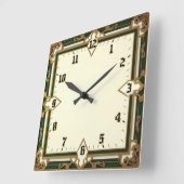 Art Deco Quadratische Wanduhr (Winkel)