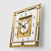 Art Deco Quadratische Wanduhr (Winkel)