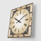 Art Deco Quadratische Wanduhr (Winkel)