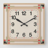 Art Deco Quadratische Wanduhr (Vorderseite)
