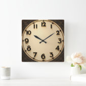 Art Deco Quadratische Wanduhr (Zuhause)