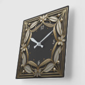 Art Deco Quadratische Wanduhr (Winkel)