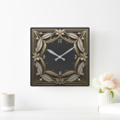 Art Deco Quadratische Wanduhr (Zuhause)