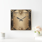 Art Deco Quadratische Wanduhr (Zuhause)